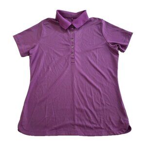 Nike Golf Polo Tour Performance Golf Polo Womens L Lavender Dri Fit SS Stretch